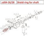 Shield ring for shaft