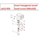 Inner hexagonal round head screw (M6x105)