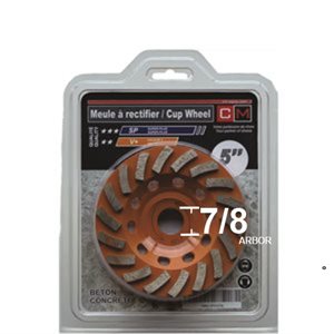 5" x 7 / 8 x 18Teeth Cup Wheel -V+ quality