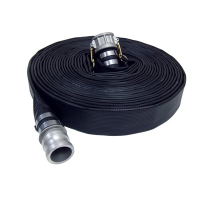 3" BLACK discharge hose-50', c / w C & E (DURAFLEX)