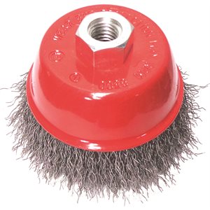 3" Cup Brush 5 / 8-11", Wire.012, (Crimped)