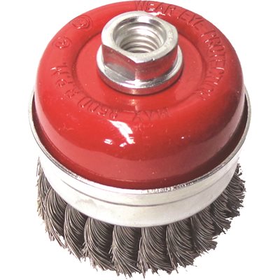4" Cup Brush 5 / 8-11", Wire.020, (Knotted)
