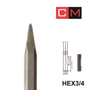 HEX3 / 4; Pointed chisel; 16"
