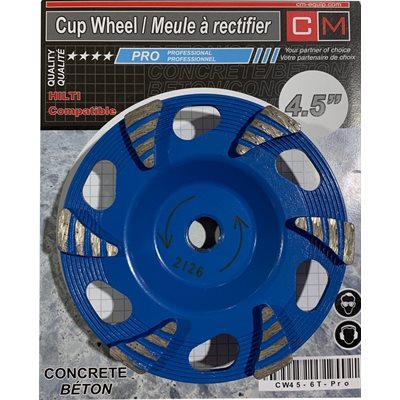 4.5" x 5 / 8-11 x 6T Cup Wheel -Pro quality