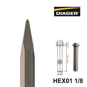 HEX01 1 / 8; Pointed Chisel ; 1 1 / 8x22