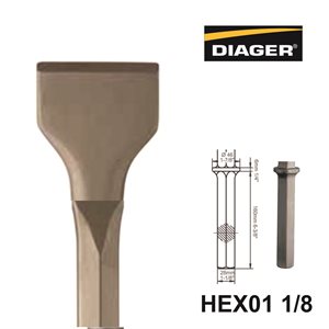 HEX01 1 / 8; Flat Chisel l; 3 1 / 2x21