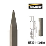 HEX01 1 / 8+Flat; Pointed chisel; 1 1 / 8x16
